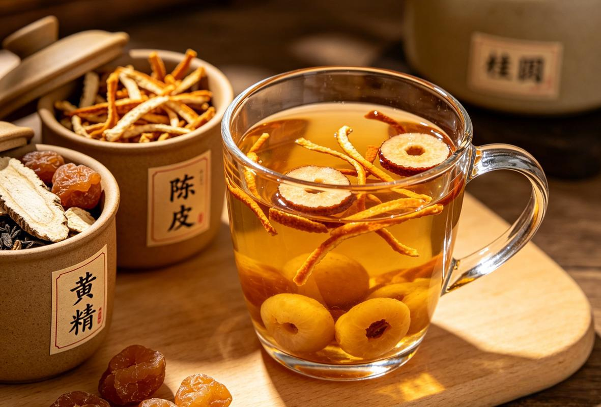 黄精陈皮养生茶赋——一盏清饮,养出浮生半日闲